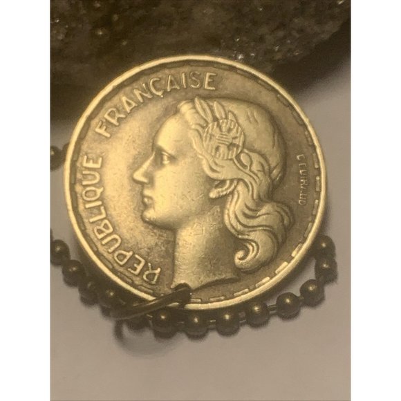 1951 Vintage Circulated France 50 francs coin pendant French. Great Gift 🎁 - Picture 4 of 4